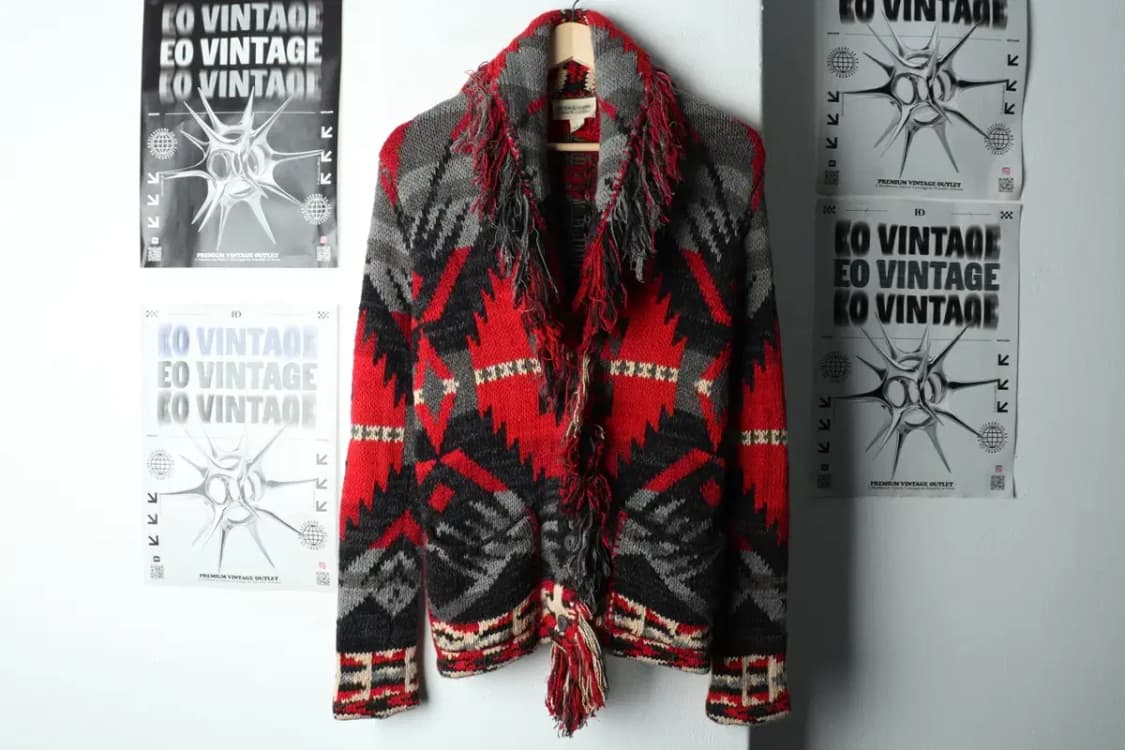 W(S) 폴로 랄프로렌 니트 가디건 나바호 헤비 에스닉 희귀-15A5B 상품이미지2