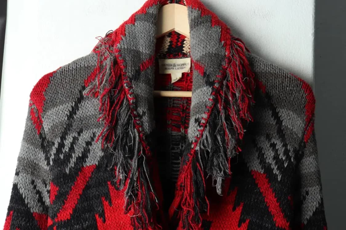 W(S) 폴로 랄프로렌 니트 가디건 나바호 헤비 에스닉 희귀-15A5B 상품이미지3