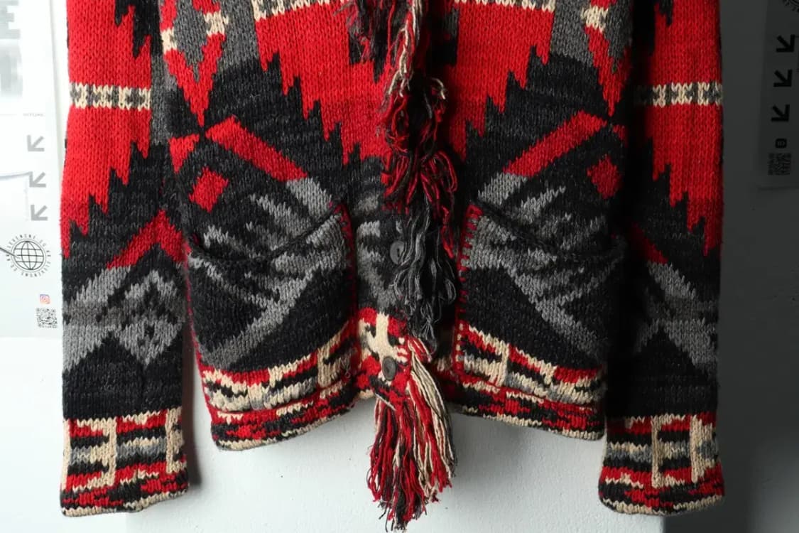 W(S) 폴로 랄프로렌 니트 가디건 나바호 헤비 에스닉 희귀-15A5B 상품이미지4