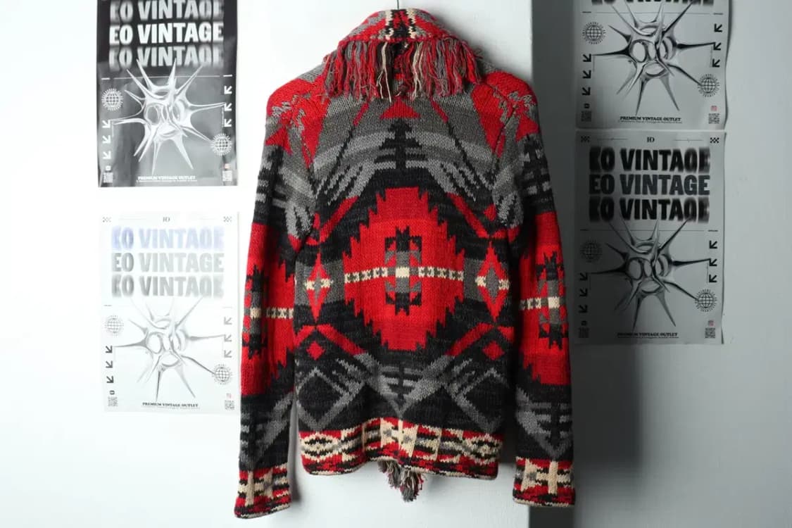 W(S) 폴로 랄프로렌 니트 가디건 나바호 헤비 에스닉 희귀-15A5B 상품이미지5