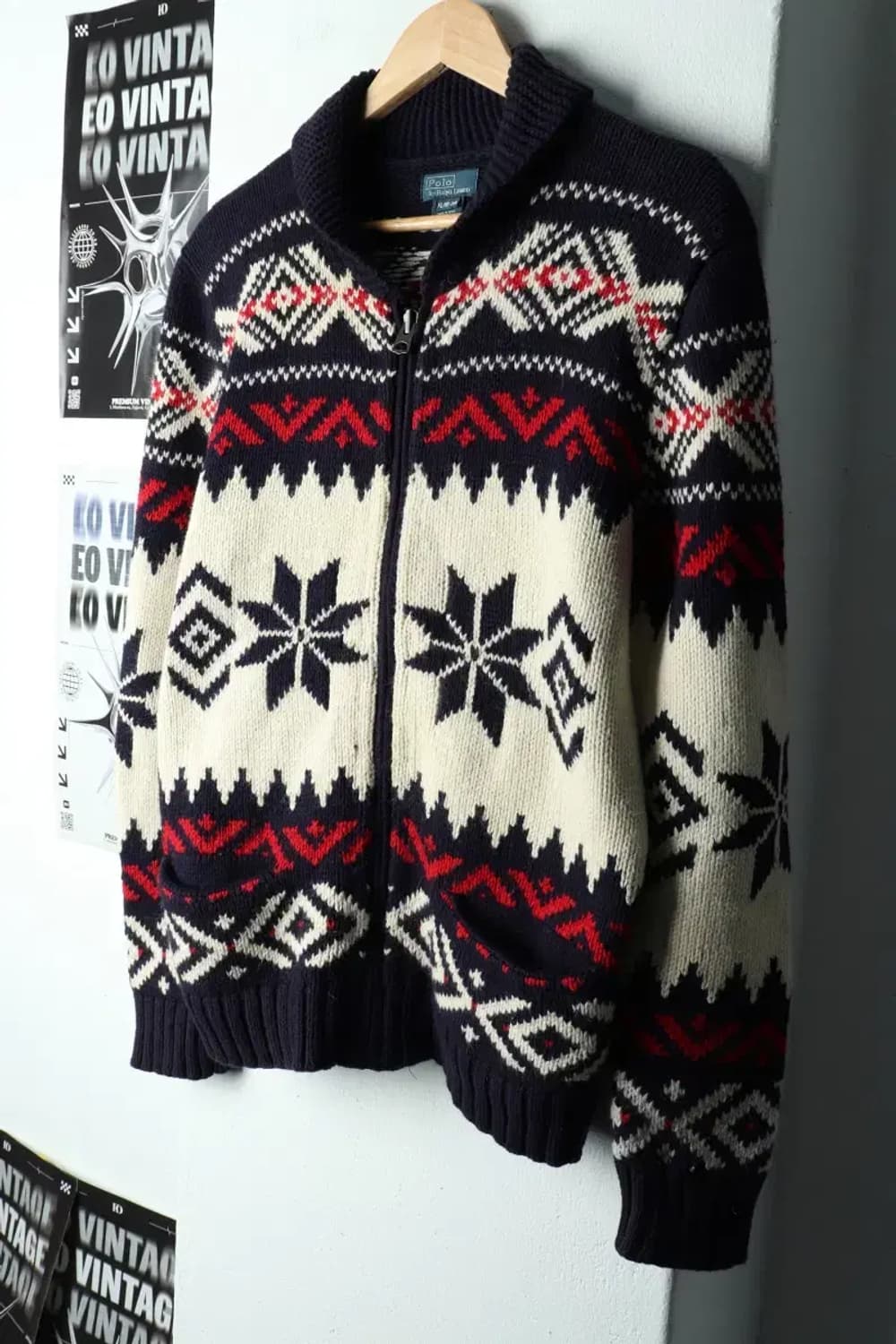 (M) 폴로 랄프로렌 니트 가디건 집업 성조기 코위찬-15A5C 상품이미지1