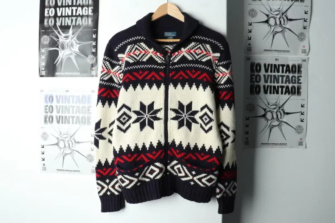 (M) 폴로 랄프로렌 니트 가디건 집업 성조기 코위찬-15A5C 상품이미지2