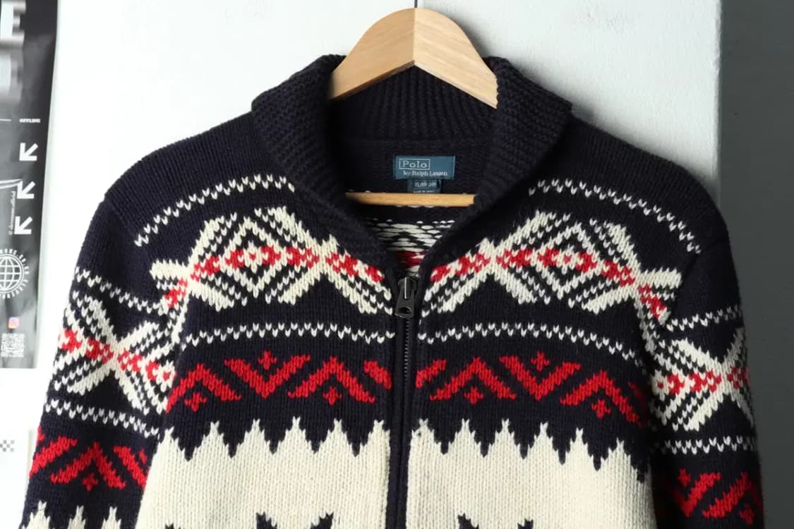 (M) 폴로 랄프로렌 니트 가디건 집업 성조기 코위찬-15A5C 상품이미지3