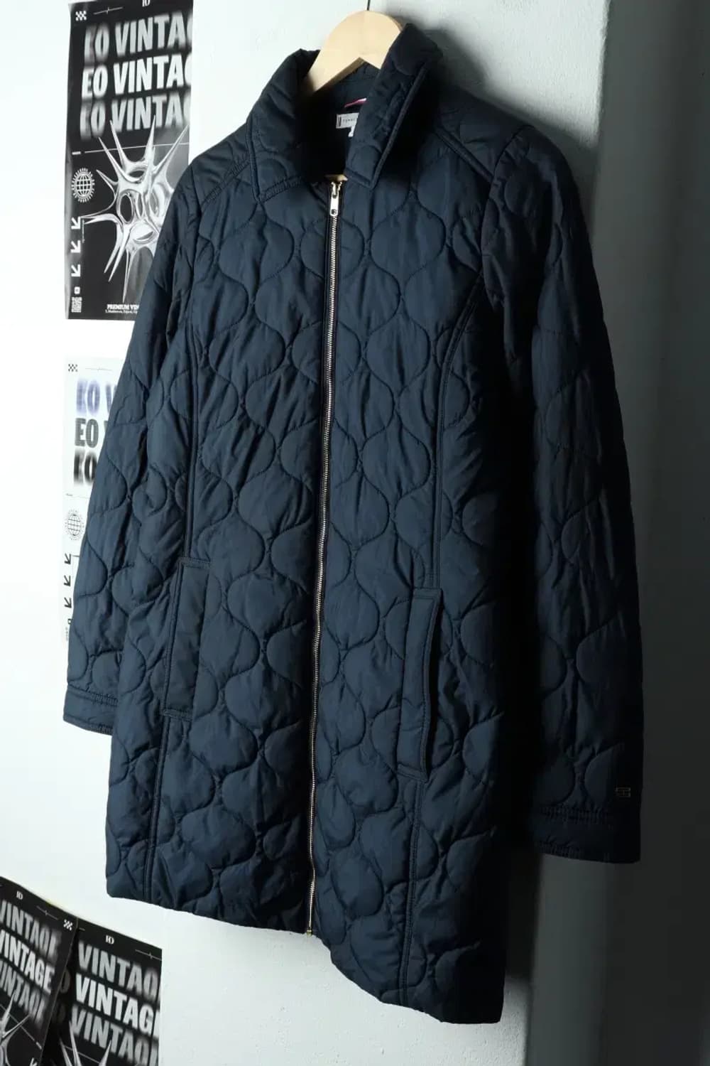 W(XS) 타미힐피거 패딩 점퍼자켓 경량 네이비 롱-15A29 상품이미지1