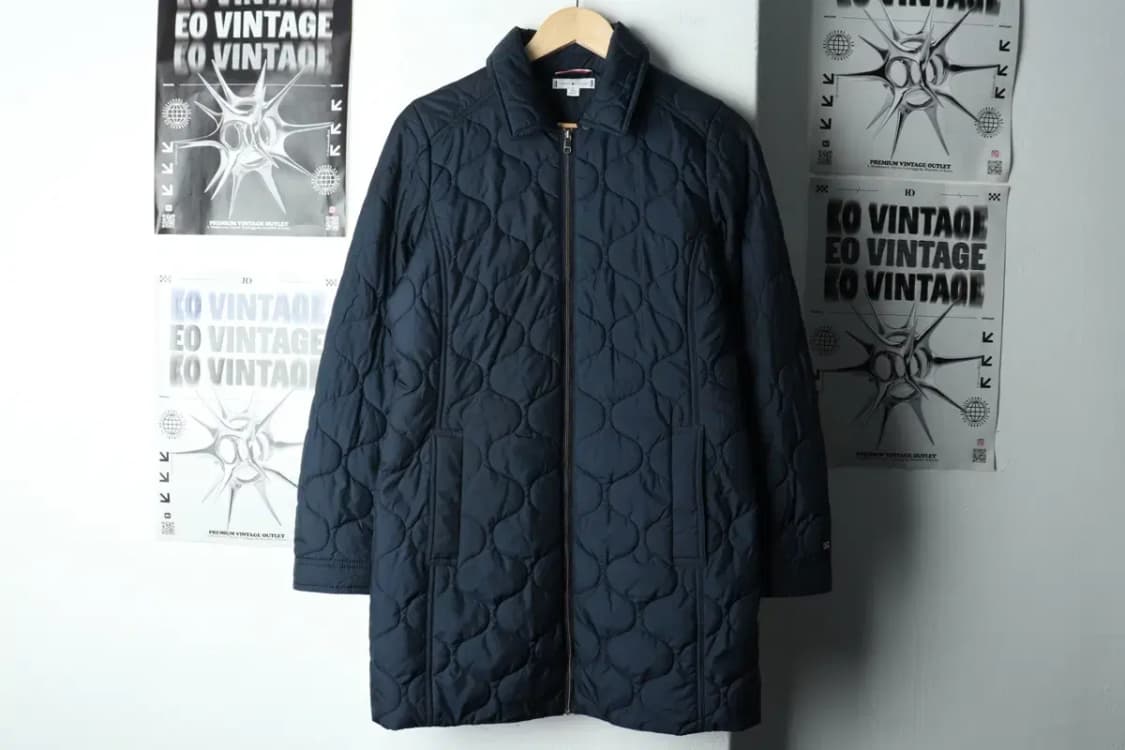 W(XS) 타미힐피거 패딩 점퍼자켓 경량 네이비 롱-15A29 상품이미지2