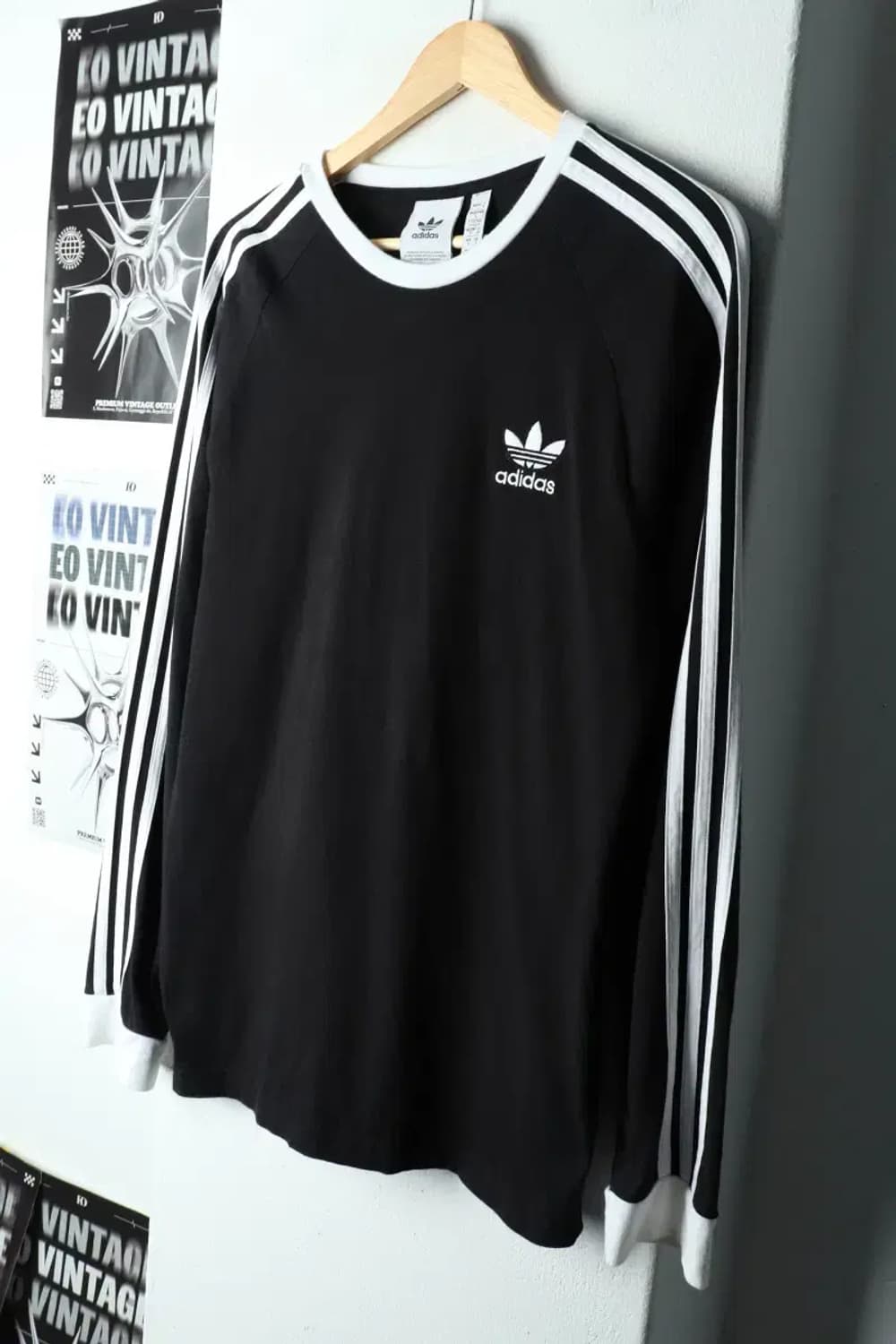(S) 아디다스 긴팔티셔츠 파이어버드 블랙 올드스쿨-15A38 상품이미지1