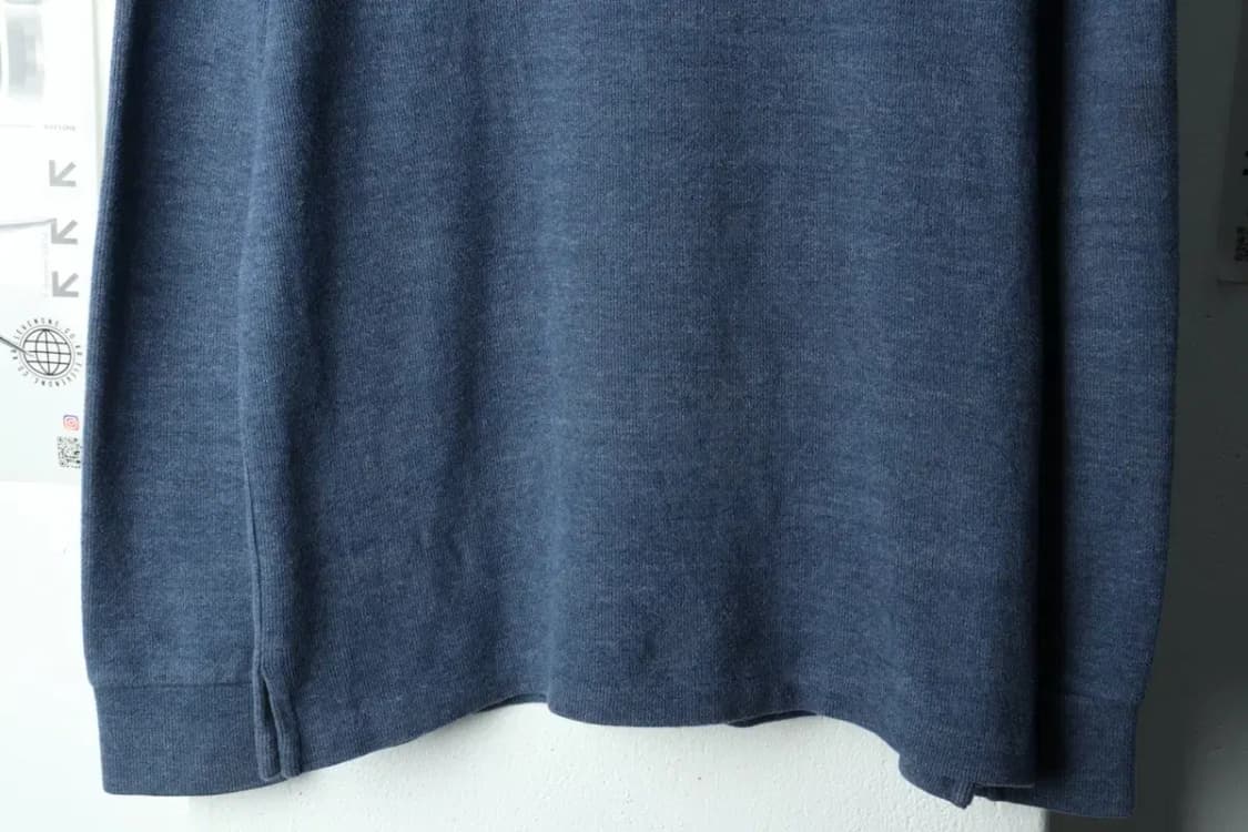 (M-L) 폴로 랄프로렌 카라 긴팔티셔츠 반집업 블루 포니-15A3C 상품이미지4