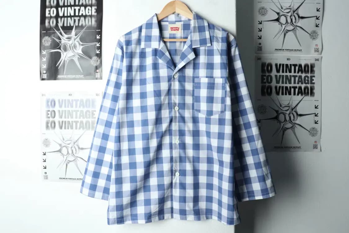 (M-L) 리바이스 셔츠 남방 체크 블루-15A45 상품이미지2