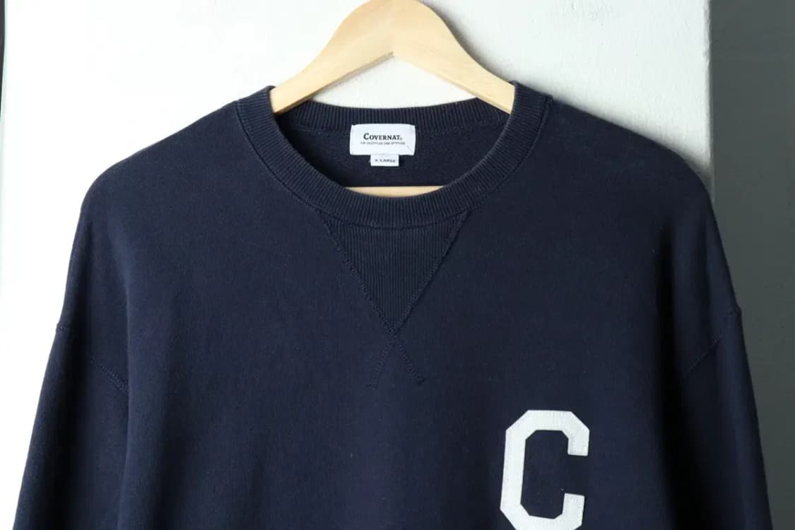 (XL) 커버낫 맨투맨 티셔츠 네이비 로고-15AA5 상품이미지3