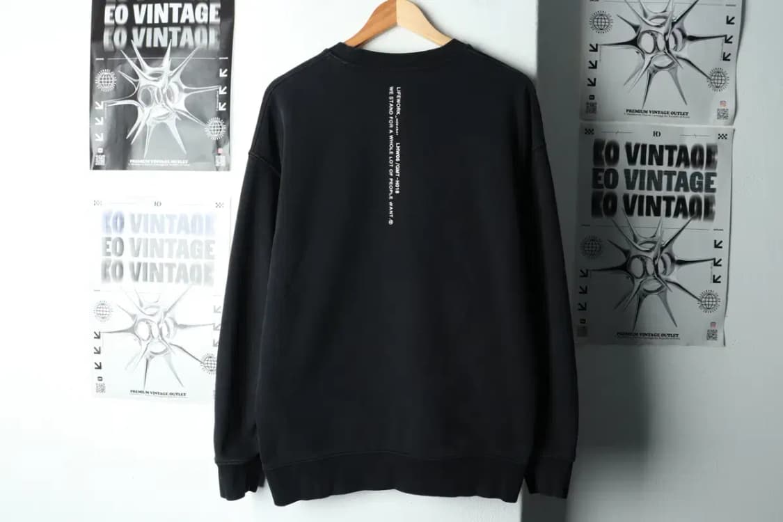 (M-XL) 라이프워크 맨투맨 티셔츠 블랙 올드스쿨-15AA7 상품이미지7