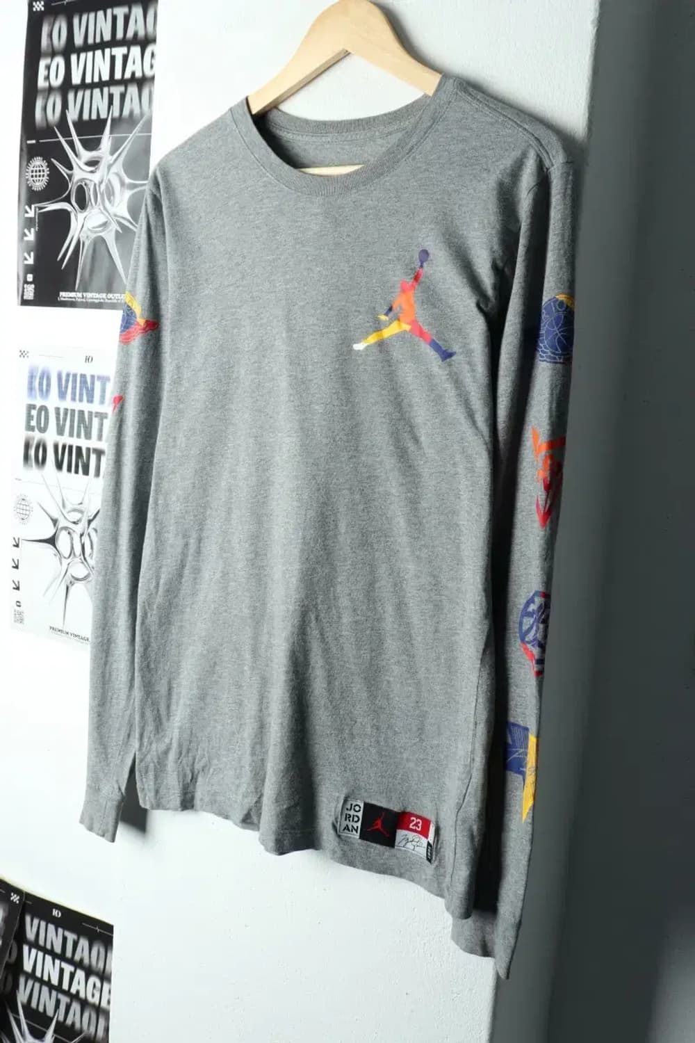 (S) 조던 긴팔티셔츠 그레이 로고 한정판-15AA9 상품이미지1