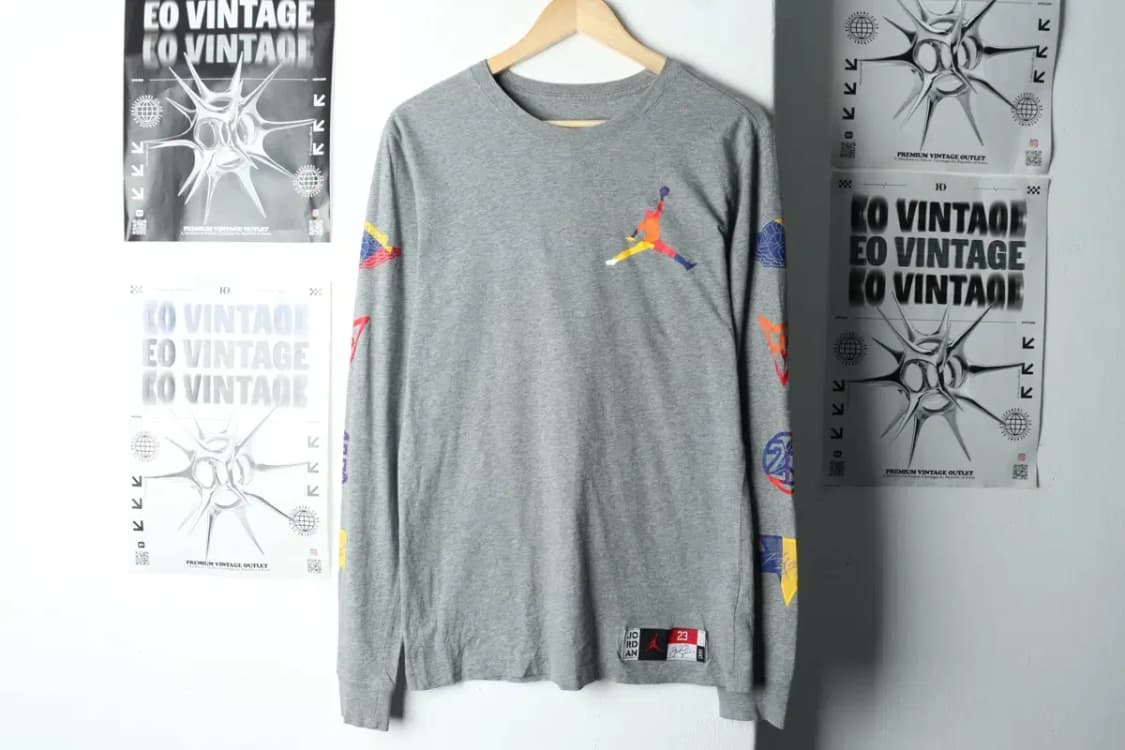 (S) 조던 긴팔티셔츠 그레이 로고 한정판-15AA9 상품이미지2