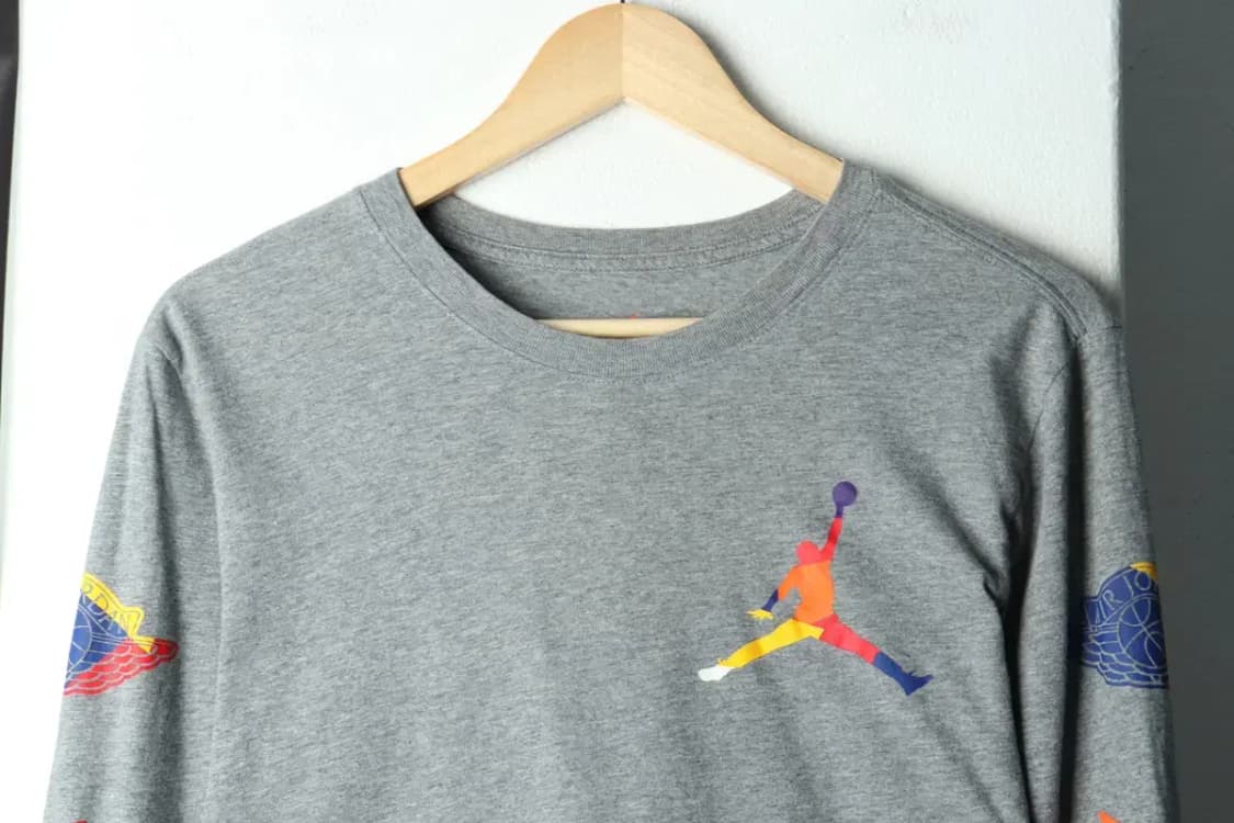 (S) 조던 긴팔티셔츠 그레이 로고 한정판-15AA9 상품이미지3