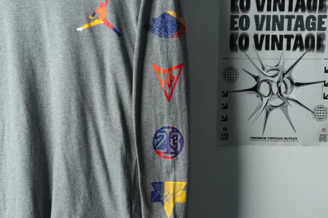 (S) 조던 긴팔티셔츠 그레이 로고 한정판-15AA9 상품이미지6