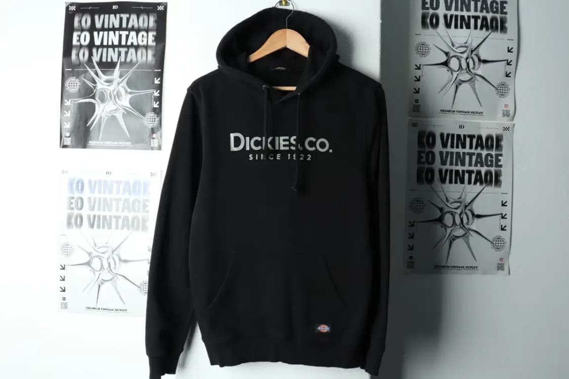 (S-M) 디키즈 후드티셔츠 블랙 로고 올드스쿨-15AAB 상품이미지2