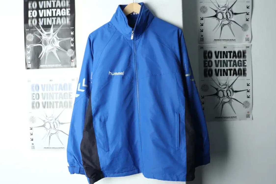 (XL-2XL) 험멜 집업 바람막이 점퍼자켓 블루 올드스쿨-15AB5 상품이미지3