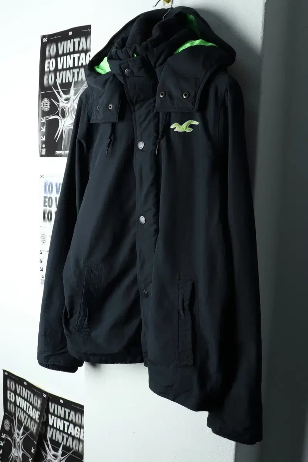 (L-XL) 홀리스터 집업 바람막이 점퍼자켓 네이비 올드스쿨-15AB7 상품이미지1