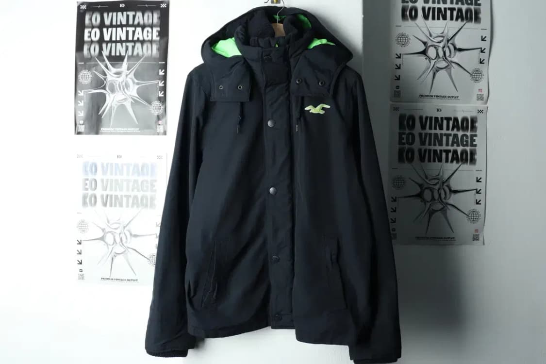 (L-XL) 홀리스터 집업 바람막이 점퍼자켓 네이비 올드스쿨-15AB7 상품이미지2