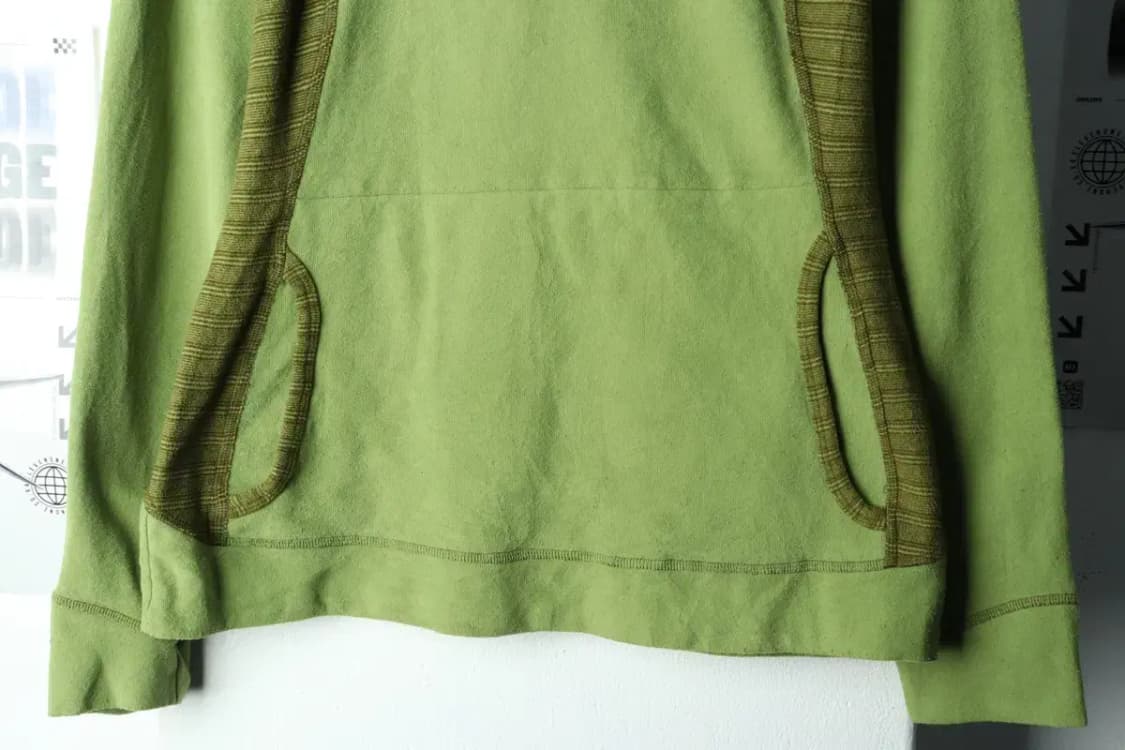 W(M) 노스페이스 카라 긴팔티셔츠 후리스 반집업 그린-15AC7 상품이미지4