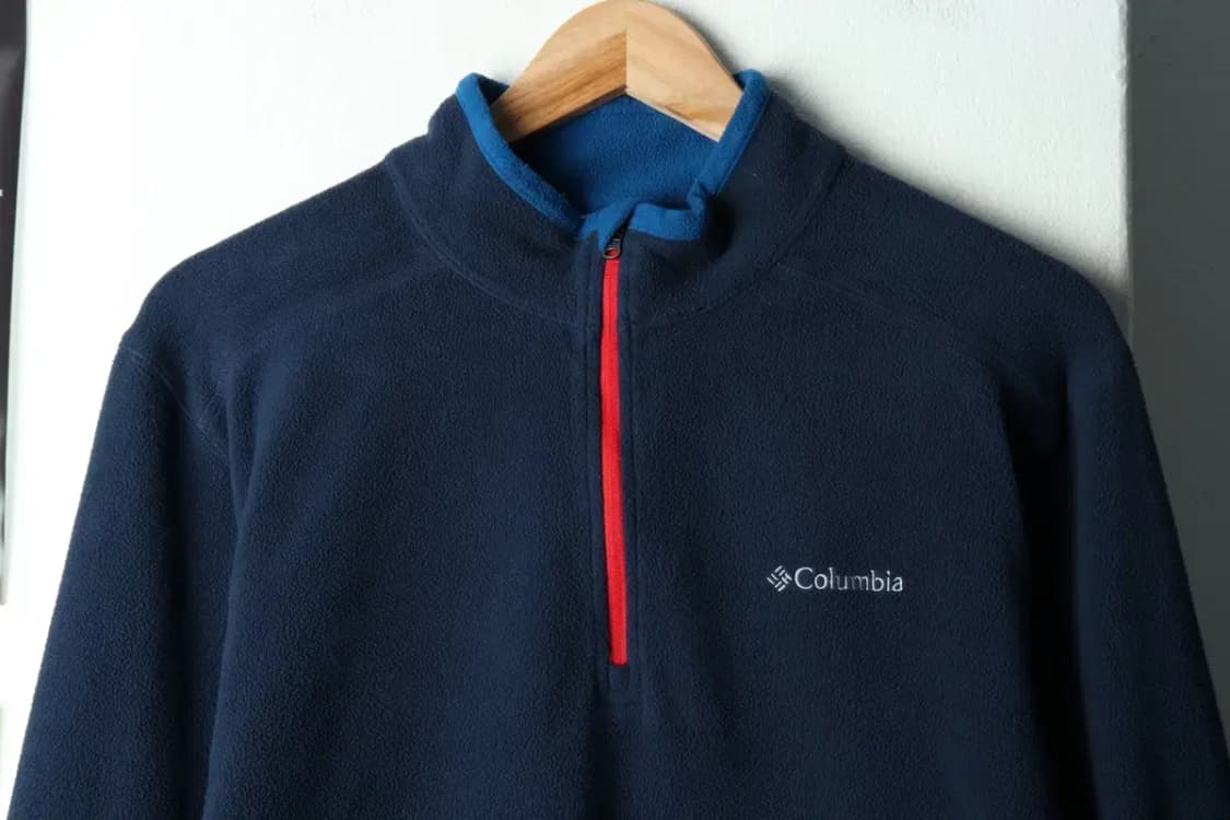 (L) 컬럼비아 카라 긴팔티셔츠 후리스 반집업 블루-15AC8 상품이미지3