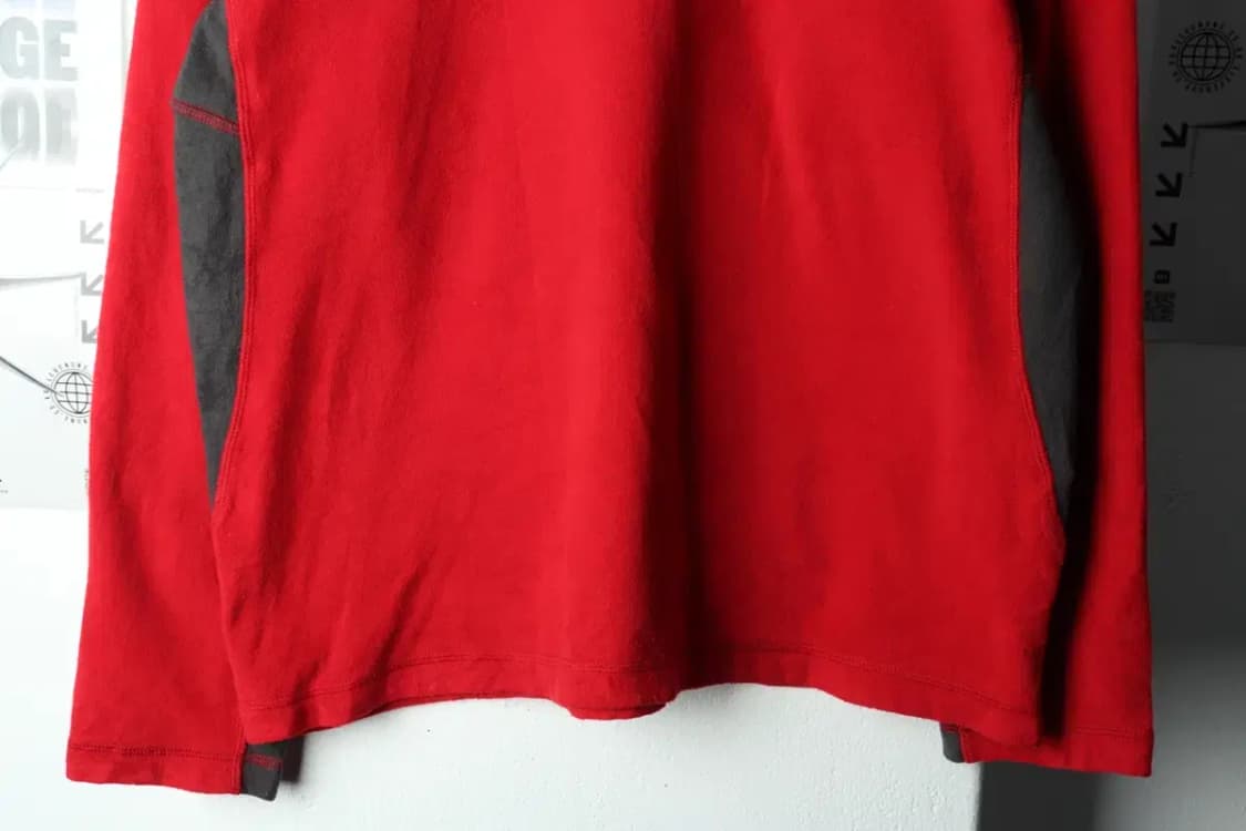 (L-XL) 노스페이스 카라 긴팔티셔츠 후리스 반집업 레드-15ACF 상품이미지4