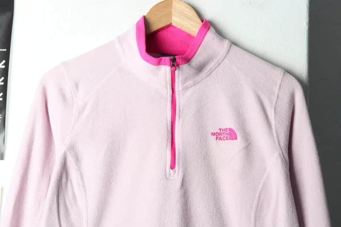 W(L) 노스페이스 카라 긴팔티셔츠 후리스 반집업 핑크-15AD1 상품이미지3