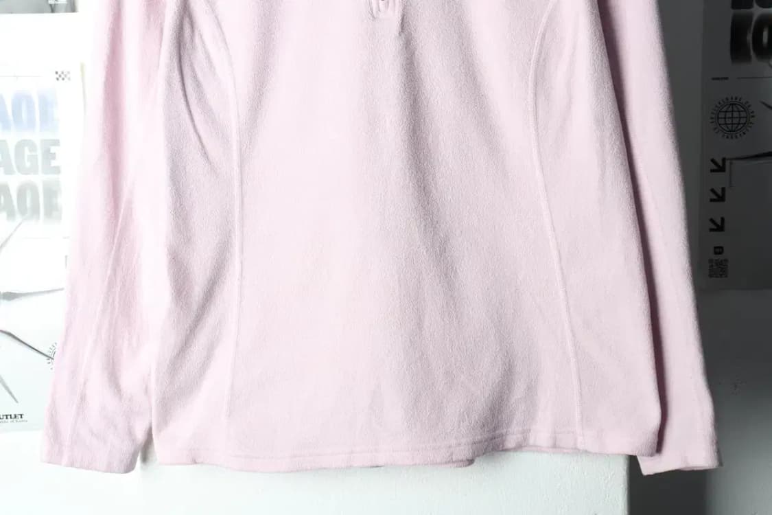 W(L) 노스페이스 카라 긴팔티셔츠 후리스 반집업 핑크-15AD1 상품이미지4