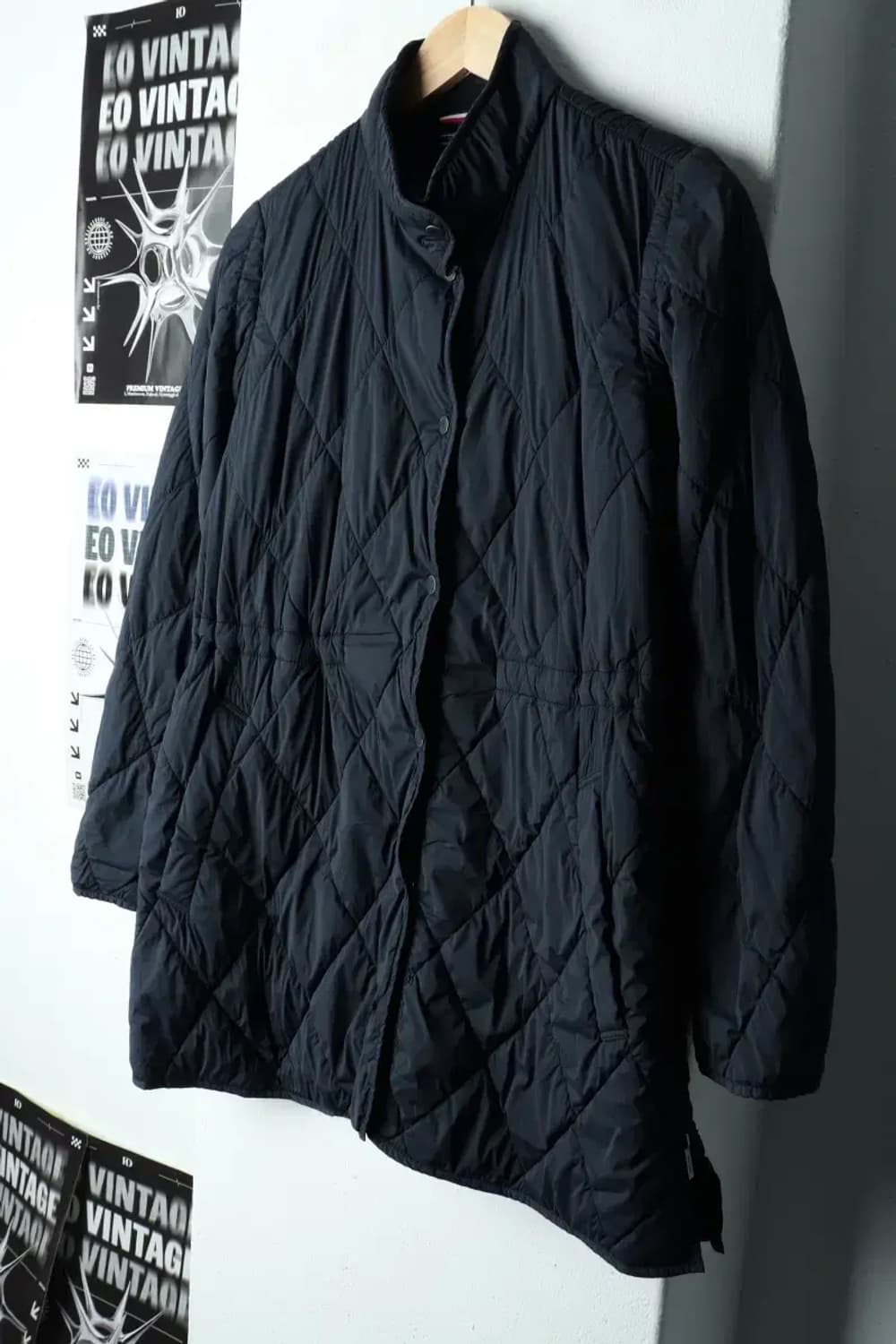 W(XS-S) 타미힐피거 패딩 점퍼자켓 퀄팅 네이비 롱-15AE2 상품이미지1