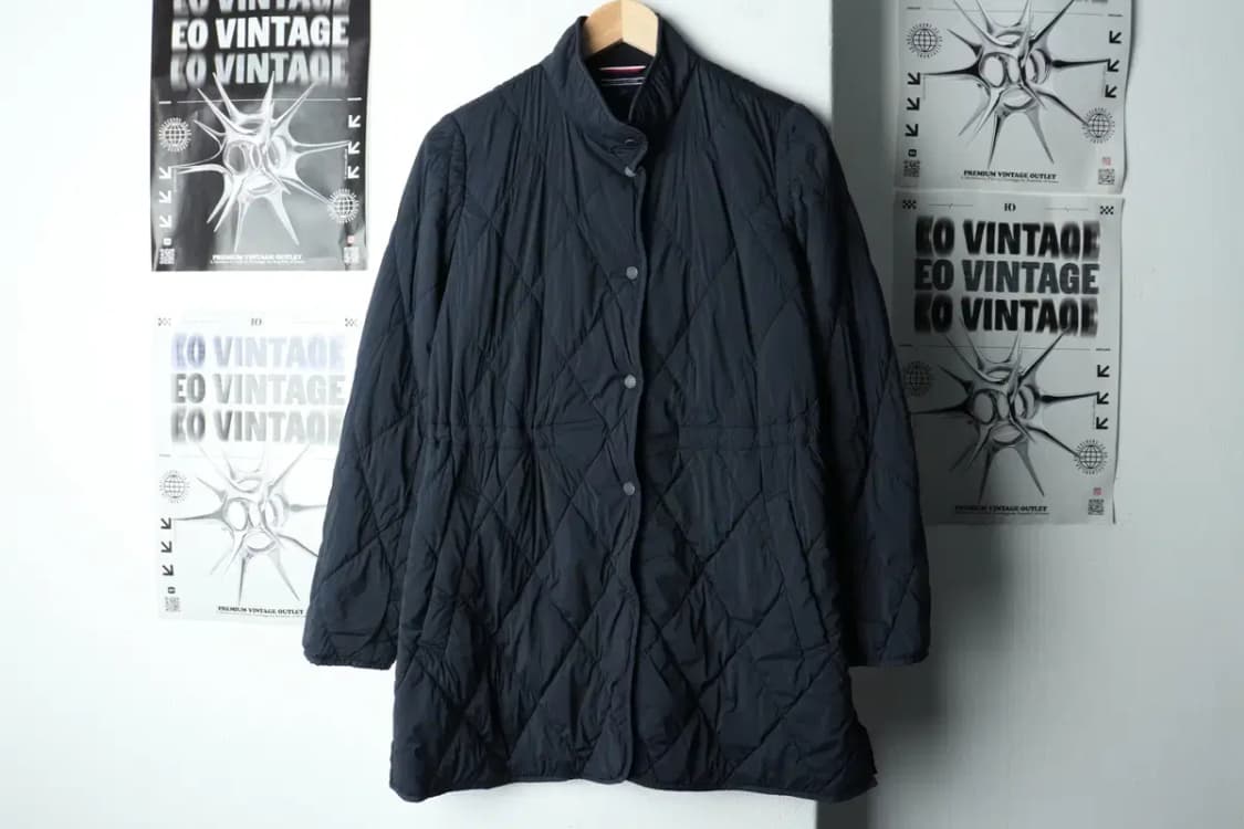 W(XS-S) 타미힐피거 패딩 점퍼자켓 퀄팅 네이비 롱-15AE2 상품이미지2