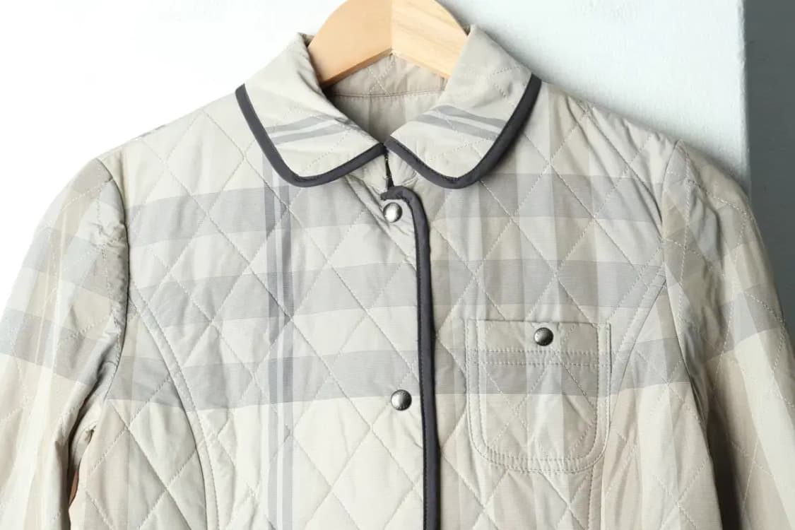 W(S) 헤지스 패딩 점퍼자켓 경량 체크 베이지-15AE3 상품이미지3