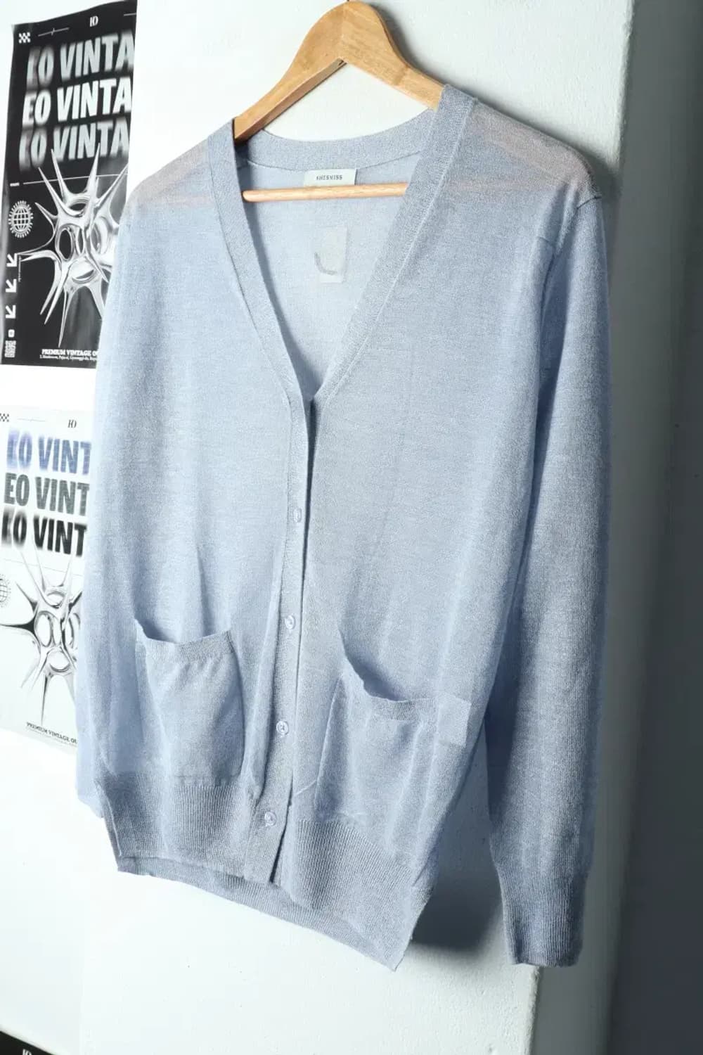 W(S) 브랜드빈티지 니트 가디건 쉬스미스 연블루-15AEB 상품이미지1