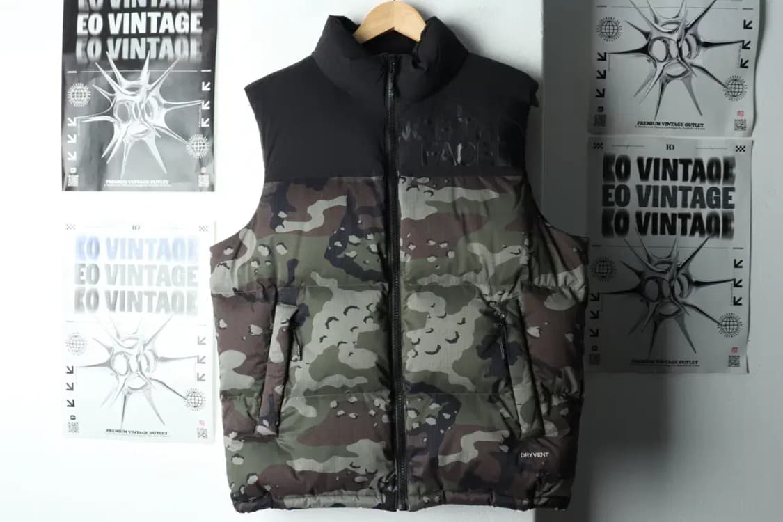 (M-L) 노스페이스 패딩 점퍼자켓 조끼 구스다운 카모 한정-15B1A 상품이미지2