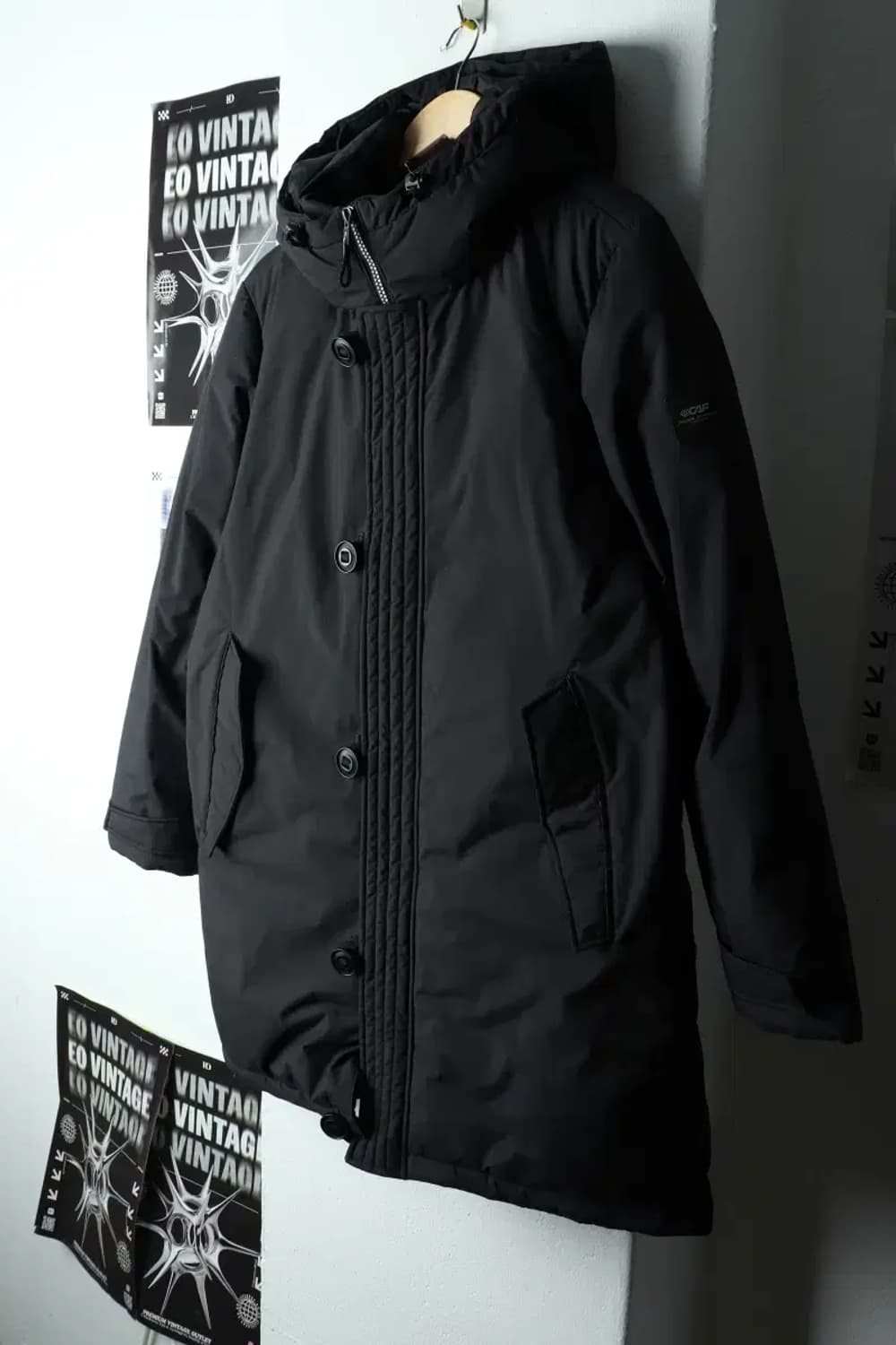 (M) 르까프 패딩 점퍼자켓 카프 덕다운 블랙 롱 오리털-15B1D 상품이미지1