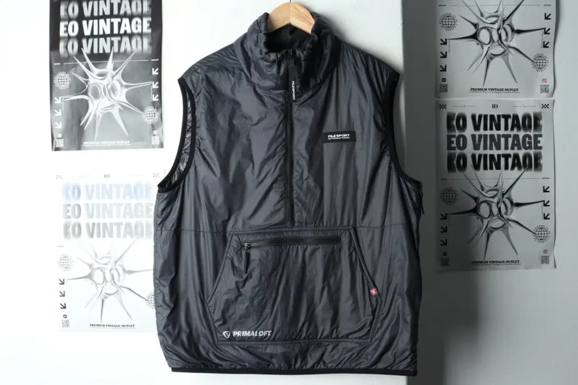 (M-L) 휠라 패딩 점퍼자켓 조끼 아노락 그레이-15B1F 상품이미지2