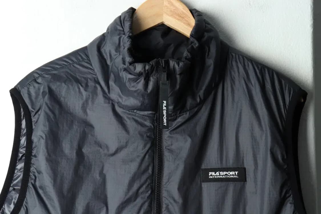 (M-L) 휠라 패딩 점퍼자켓 조끼 아노락 그레이-15B1F 상품이미지3