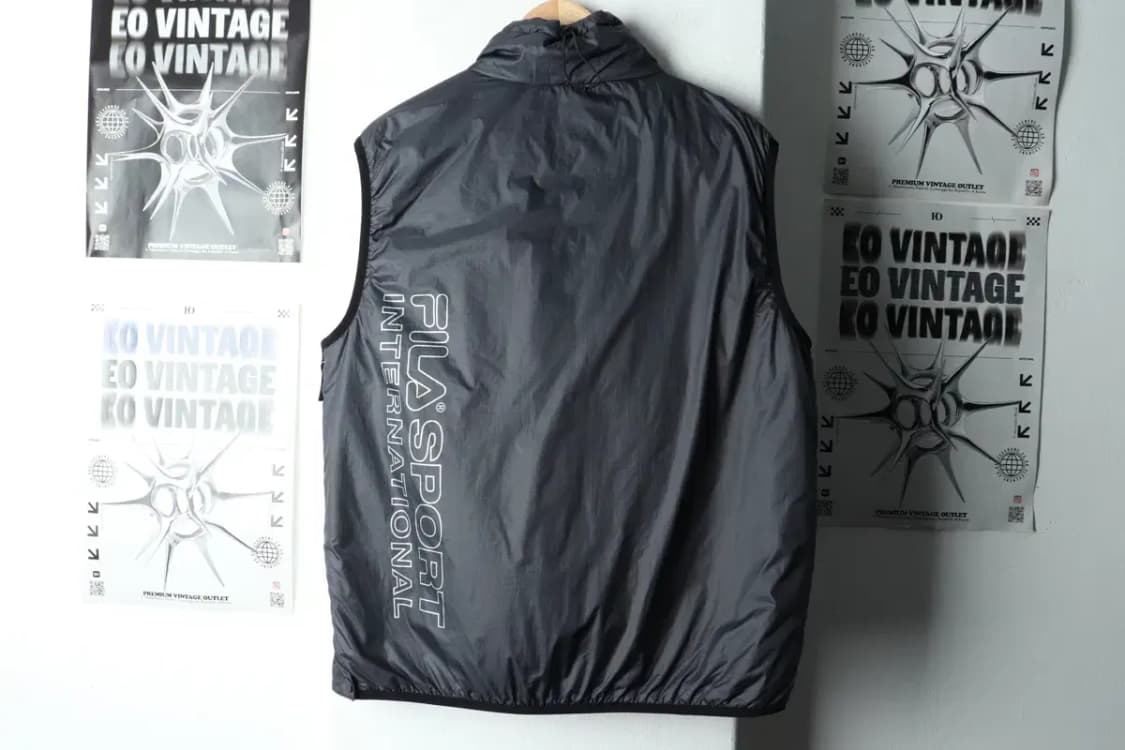 (M-L) 휠라 패딩 점퍼자켓 조끼 아노락 그레이-15B1F 상품이미지7