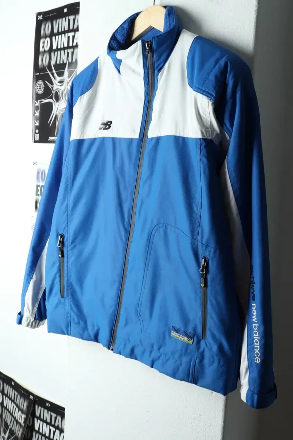 (M) 뉴발란스 집업 바람막이 점퍼자켓 블루 누빔 올드스쿨-15B35 상품이미지1