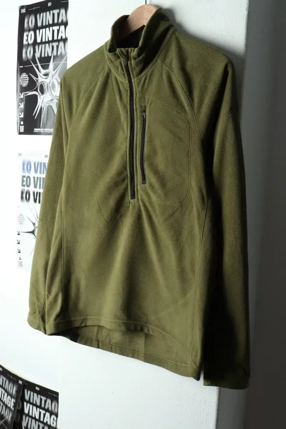 (L) 아디다스 카라 긴팔티셔츠 후리스 반집업 카키-15B39 상품이미지1