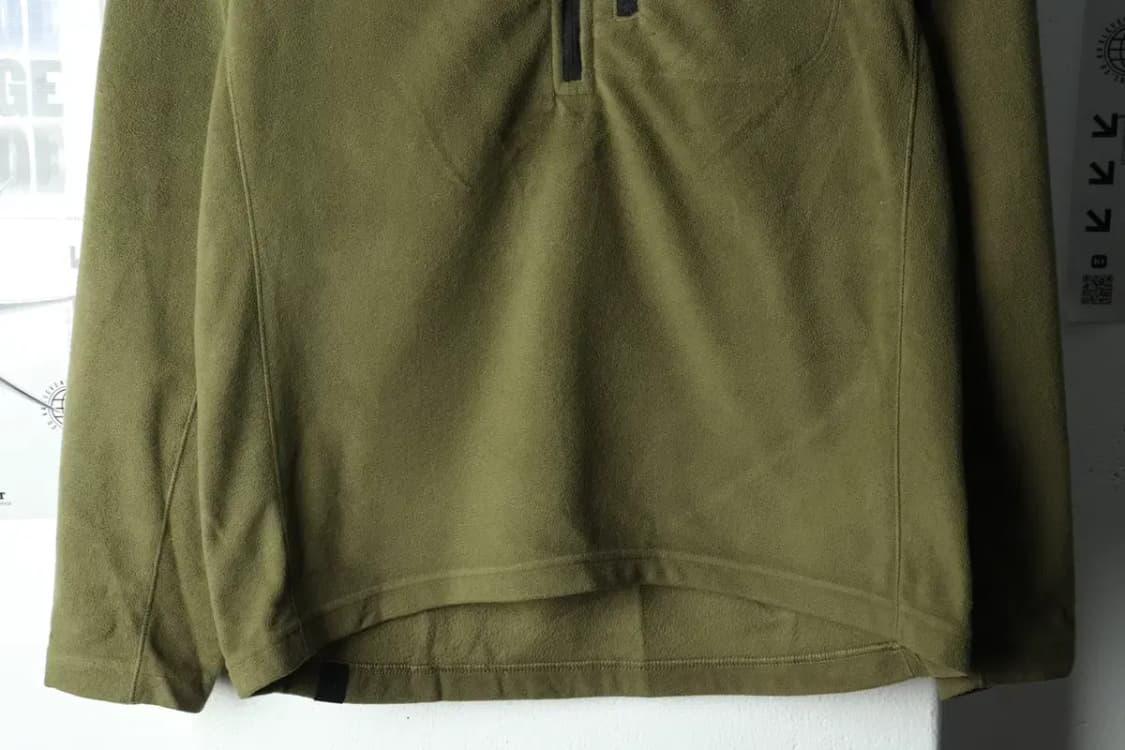 (L) 아디다스 카라 긴팔티셔츠 후리스 반집업 카키-15B39 상품이미지4