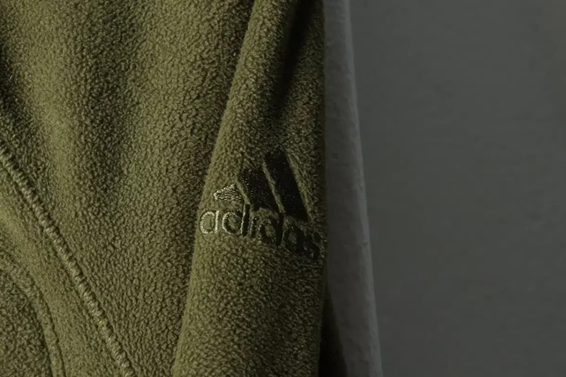 (L) 아디다스 카라 긴팔티셔츠 후리스 반집업 카키-15B39 상품이미지5