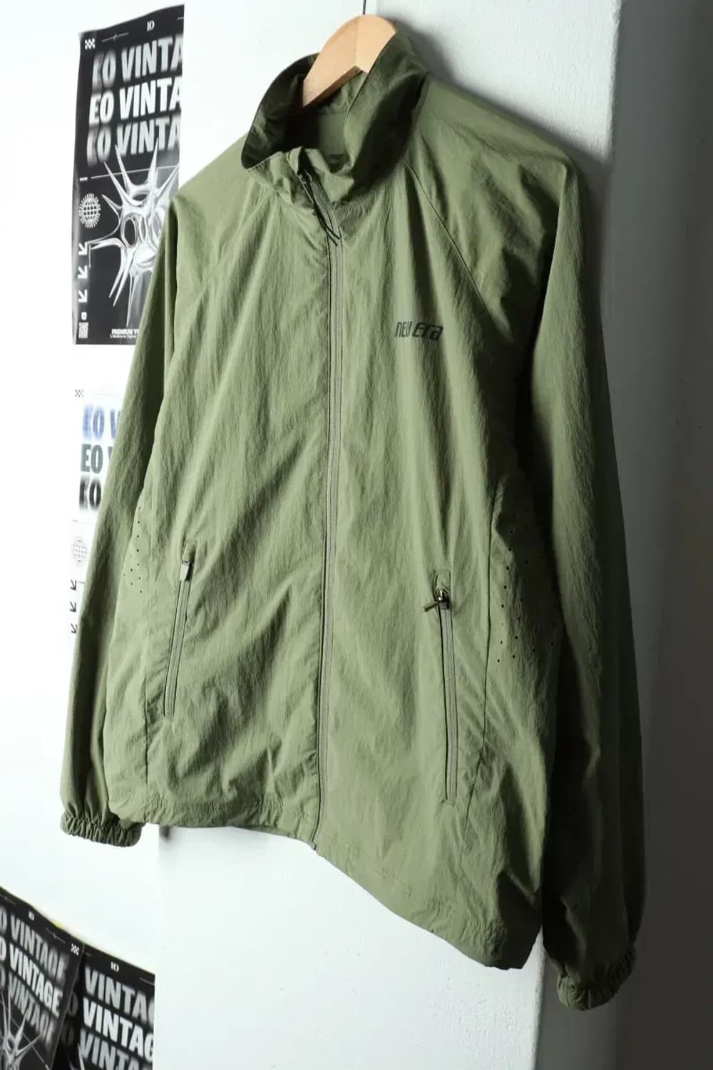 (S-M) 뉴에라 집업 바람막이 점퍼자켓 카키 올드스쿨-15B3D 상품이미지1