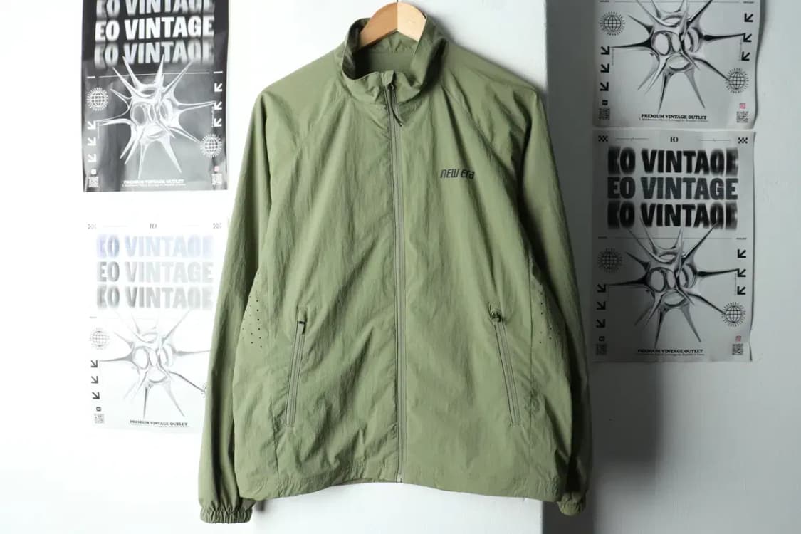 (S-M) 뉴에라 집업 바람막이 점퍼자켓 카키 올드스쿨-15B3D 상품이미지2