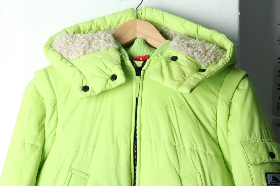 W(S) 퓨마 패딩 점퍼자켓 연그린 롱 올드스쿨-15B9C 상품이미지3