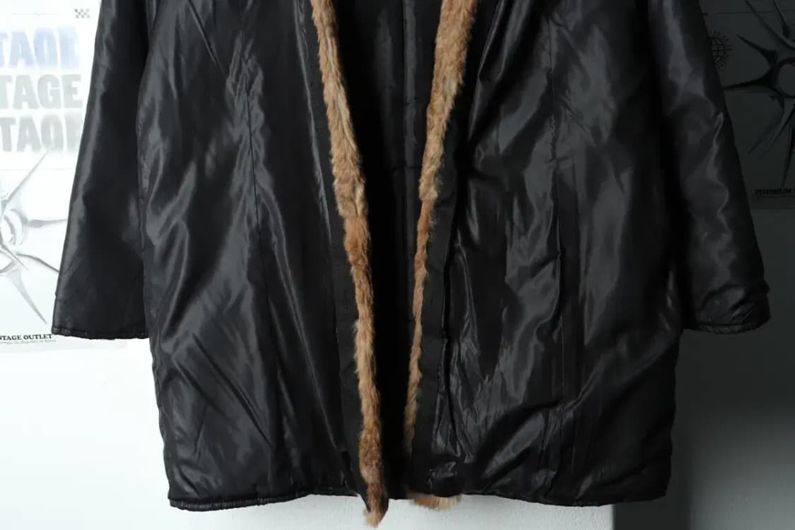 W(M-L) 빈폴 패딩 점퍼자켓 블랙 토끼털 롱-15B9D 상품이미지4