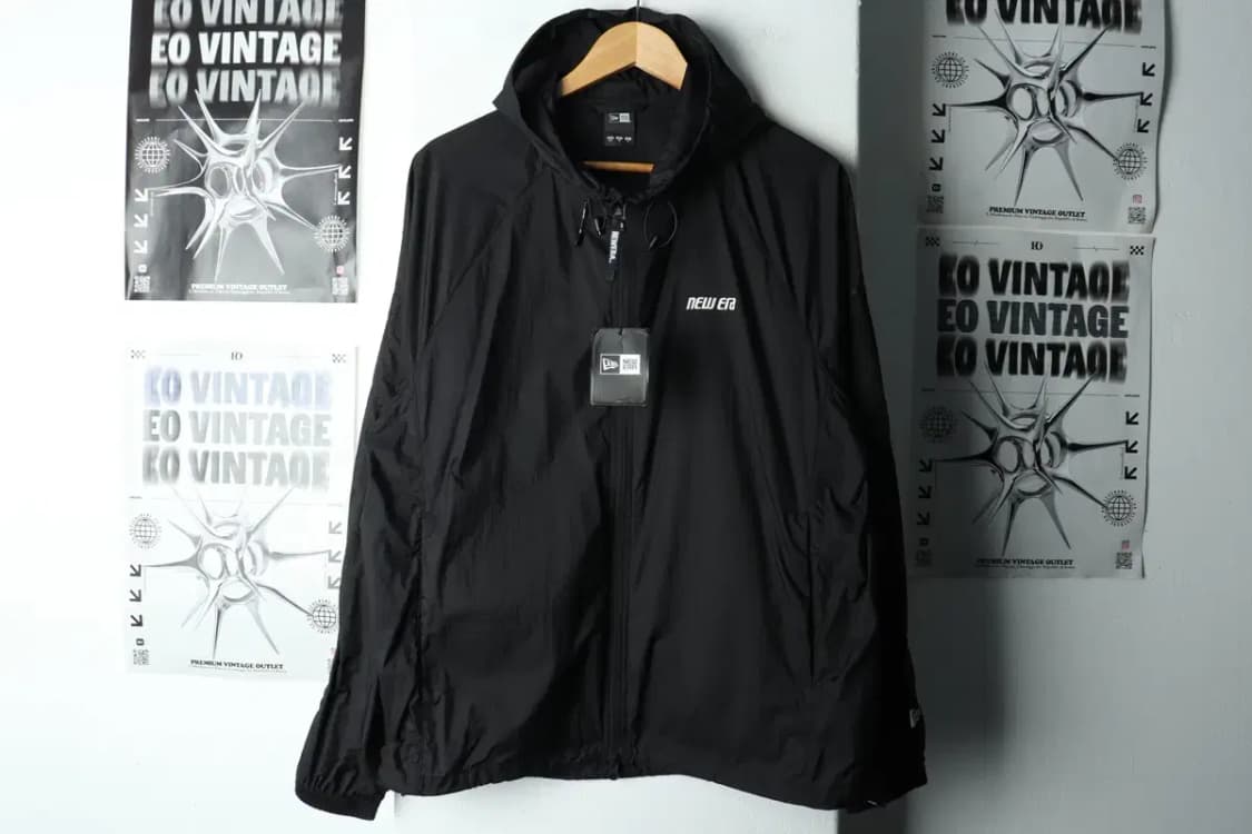 (M) 뉴에라 집업 바람막이 점퍼자켓 새상품 테크 경량 블랙-15BA5 상품이미지2