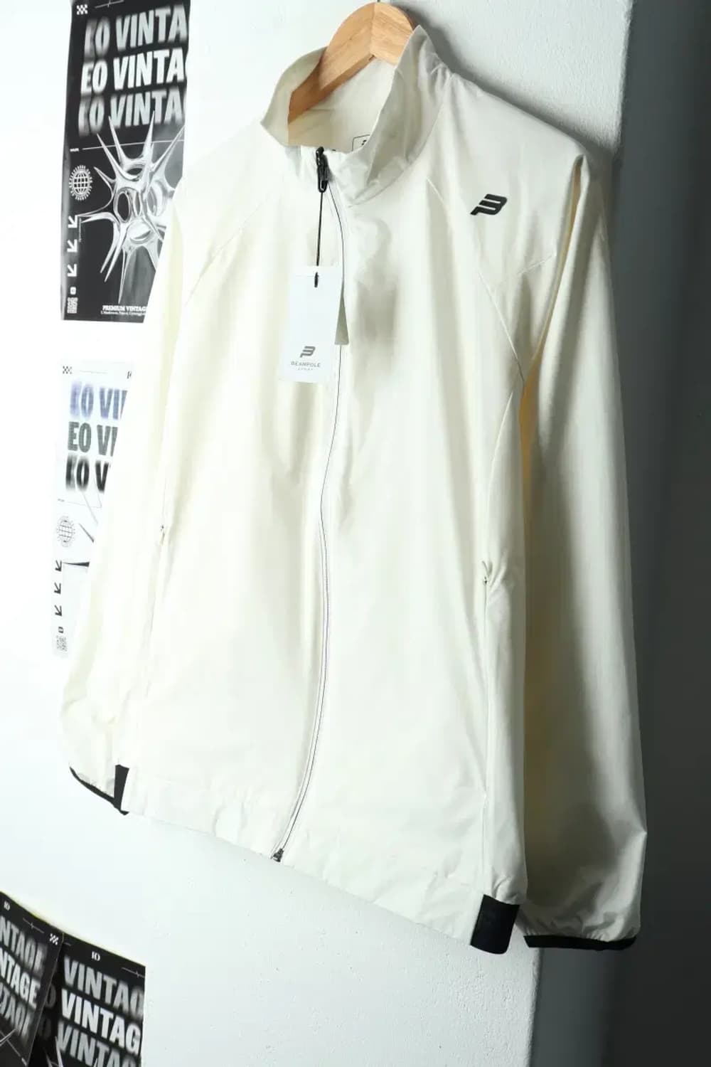 (L) 빈폴 집업 바람막이 점퍼자켓 새상품 기능성 화이트-15BA8 상품이미지1