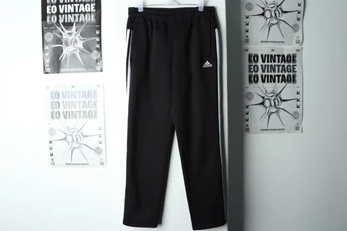 (M) 아디다스 트레이닝복 바지 블랙 삼선 기모-21CF 상품이미지2