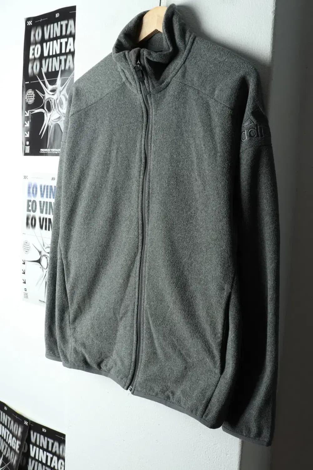 W(L) 아디다스 집업 바람막이 점퍼자켓 후리스 그레이-15B40 상품이미지1