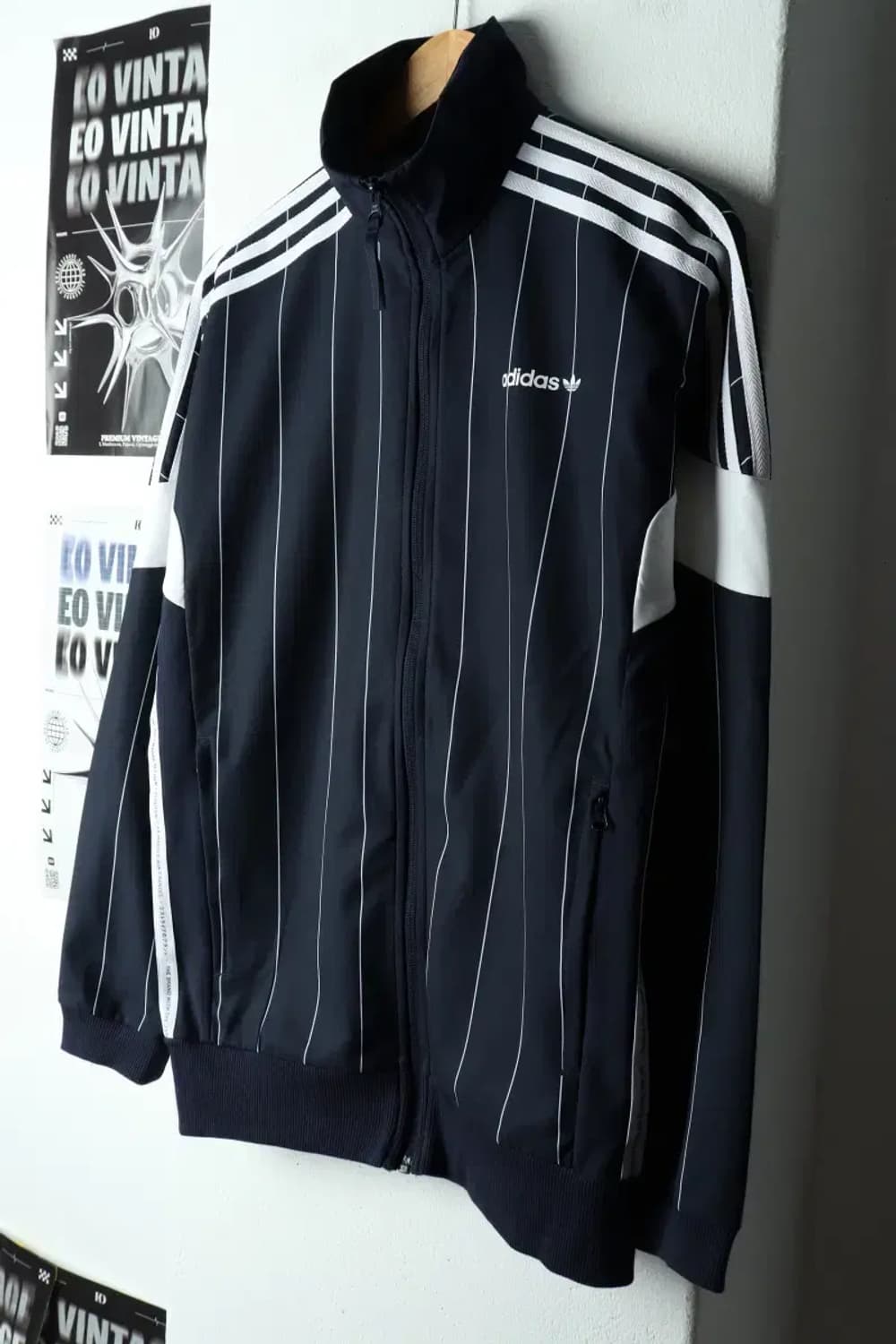(L) 아디다스 집업 바람막이 점퍼자켓 새상품 스트라이프 도쿄-15B42 상품이미지1