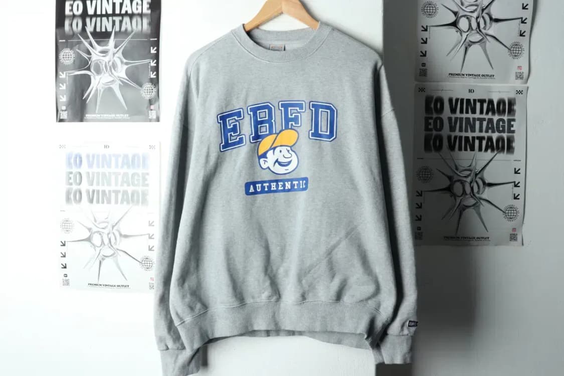 (XL) 브랜드빈티지 맨투맨 티셔츠 이벳필드 빅로고 그레이-15B4E 상품이미지2